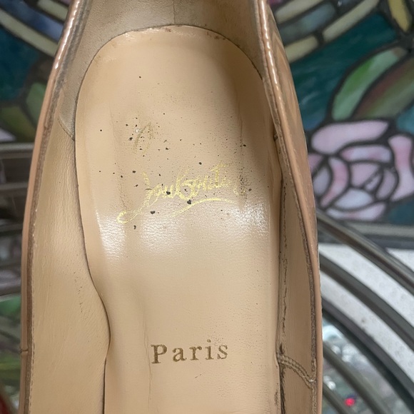 CLB highness patent leather nude/beige platform pumps 7 (6.5) 160’ - Picture 5 of 16